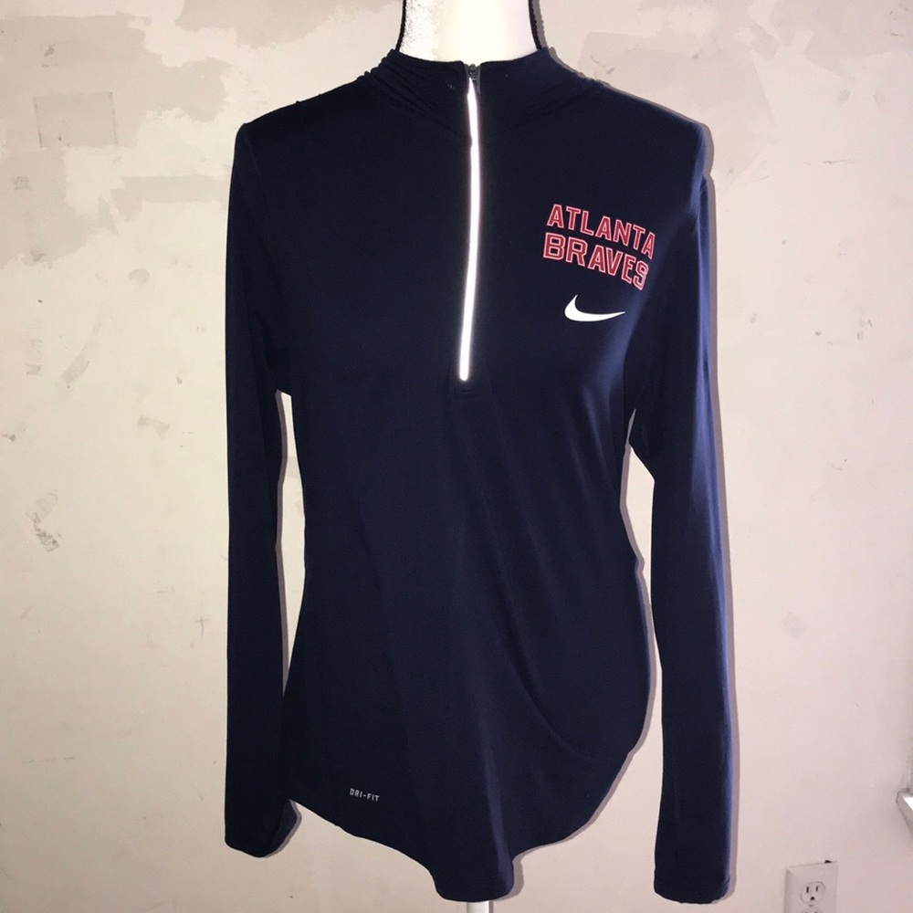 atlanta braves nike dri-fit long sleeved shirt - Picture 2 of 5